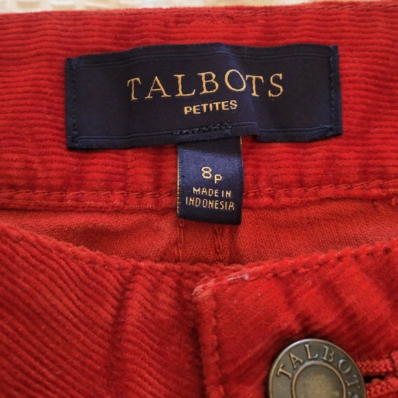 Talbots Red Corduroy Style Red Pants - Picture 6 of 11
